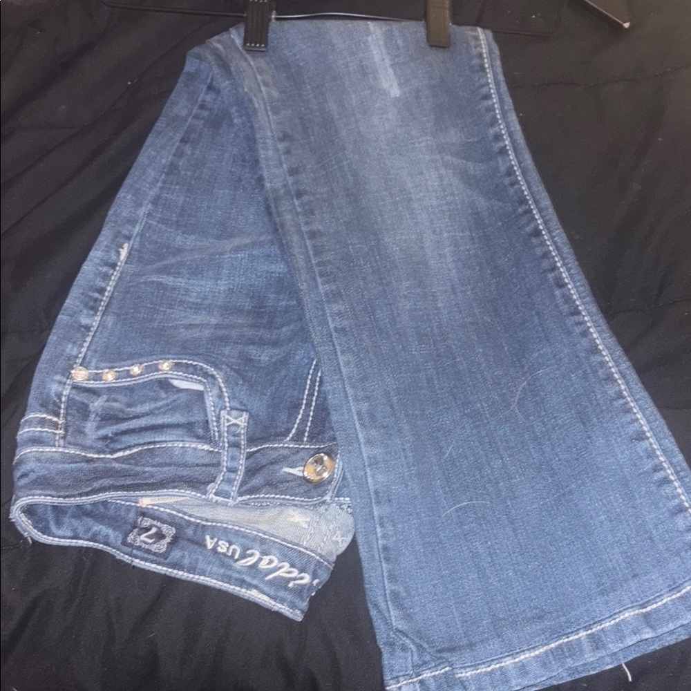 L.A. Idol Blue Boot Cut Jeans with Classic Stitching